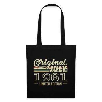 Juillet 1961 Original Cadeau Anniversaire 1961 - Sac en tissu - noir - Devant