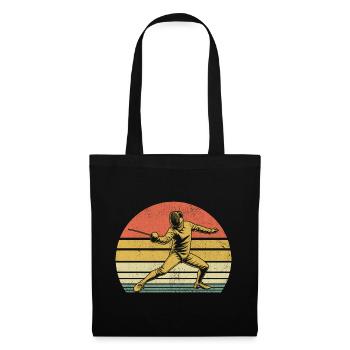 Retro Fence Sword Epee Fencing Fencer Athlete - Tote Bag - black - Front