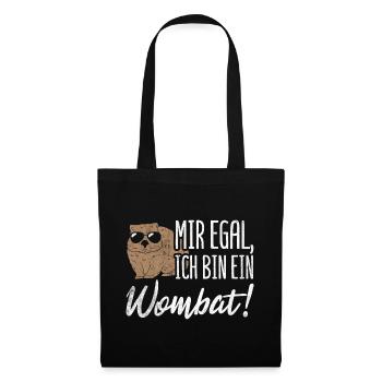 Je m’en fiche Je suis un Wombat - Sac en tissu - noir - Devant