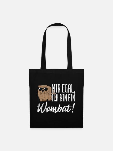 Mir Egal Ich Bin Ein Wombat - Stoffbeutel - Schwarz