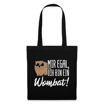 Australien Wombat Beuteltier - Stoffbeutel - Schwarz - Vorne