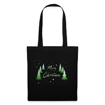 Merry Christmas - Stoffbeutel - Schwarz - Vorne