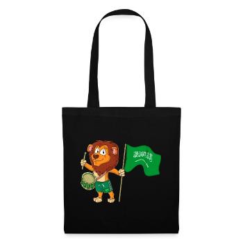 Lion avec le drapeau saoudien - Sac en tissu - noir - Devant