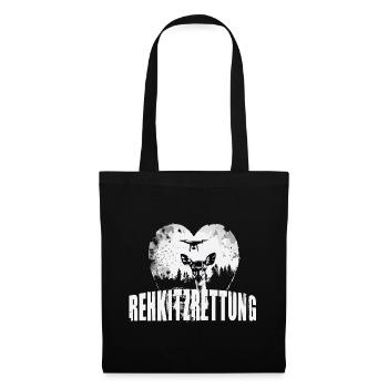 Rehkitzrettung - Stoffbeutel - Schwarz - Vorne