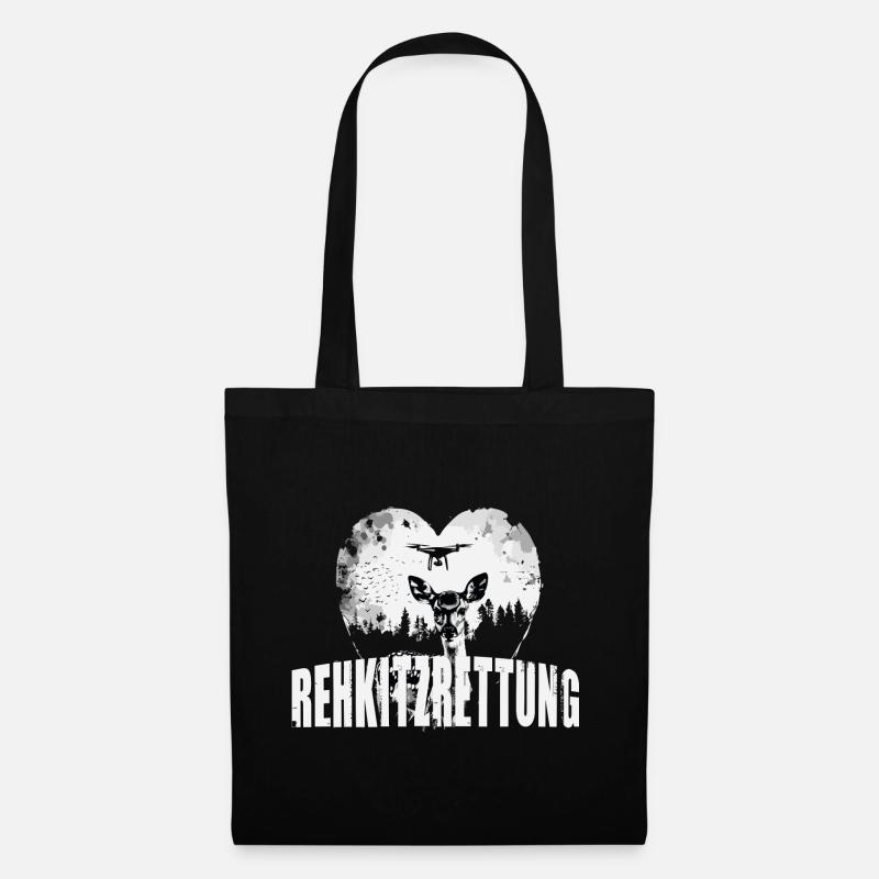 Rehkitzrettung - Stoffbeutel - Schwarz