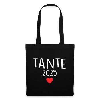 Ich werde eine Tante sein - eine zukünftige Tante - Stoffbeutel - Schwarz - Vorne