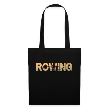 Rowing Essence: Single Scull Typography Art - Tote Bag - black - Front