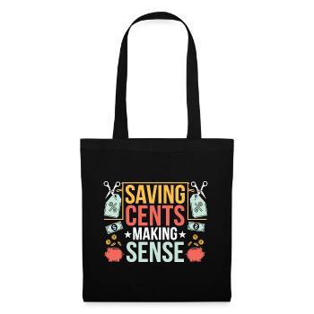 Économiser des centimes Making Sense Couponer Shopper Économiser - Sac en tissu - noir - Devant