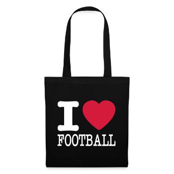 i love football / I heart football 2c - Sac en tissu - noir - Devant