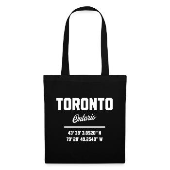 Koordinaten Von Toronto Ontario - Stoffbeutel - Schwarz - Vorne