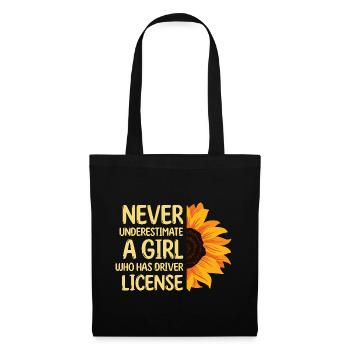 Never Underestimate A Girl Who Has Driver License - Tote Bag - black - Front