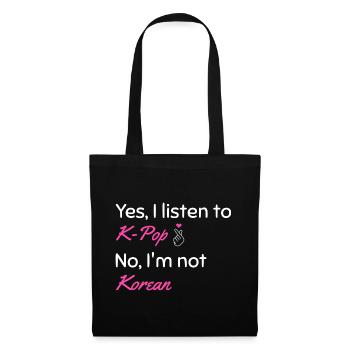 K-pop coréen korean pop musique cadeau de Kpop - Sac en tissu - noir - Devant