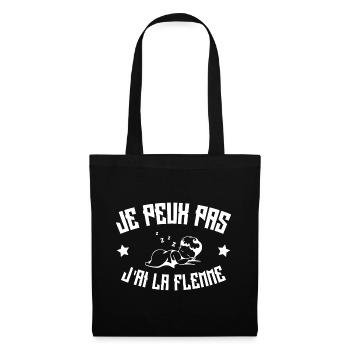 Je Peux Pas J'ai La Flemme - Sac en tissu - noir - Devant
