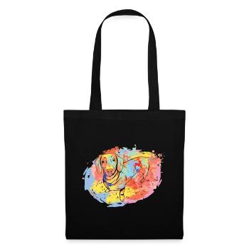 Rétro Graphique Teckel Dog Owner Dog Lover Wiener - Sac en tissu - noir - Devant