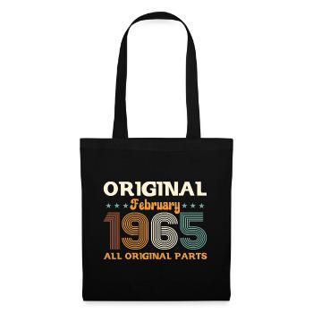 60. Geburtstag Geschenk Mann Original Februar 1965 - Stoffbeutel - Schwarz - Vorne