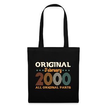 25ème anniversaire cadeau mari Original février 2000 - Sac en tissu - noir - Devant