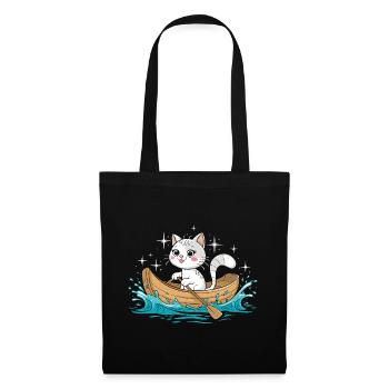 A Cat Boating Paddle Boat - Tote Bag - black - Front