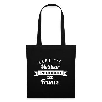 Tee shirt pêcheur meilleur pêcheur humour cadeau. - Sac en tissu - noir - Devant
