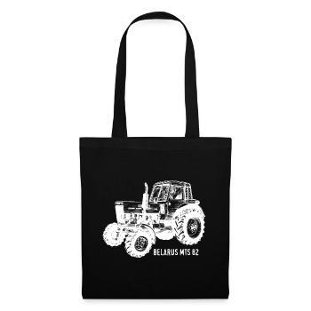 Belarus mts Traktor Landwirt Geschenk - Stoffbeutel - Schwarz - Vorne