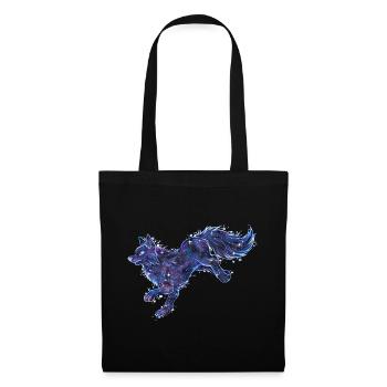 Cooler Galaxy Fuchs Wolf Galaxytier Sternzeichen - Stoffbeutel - Schwarz - Vorne