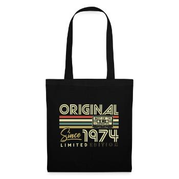 Original 1974 Vintage Vintage Rétro Anniversaire - Sac en tissu - noir - Devant