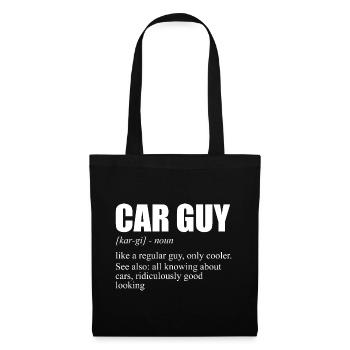 Car Guy Noun Definition Car Enthusiast Motorsport - Stoffbeutel - Schwarz - Vorne