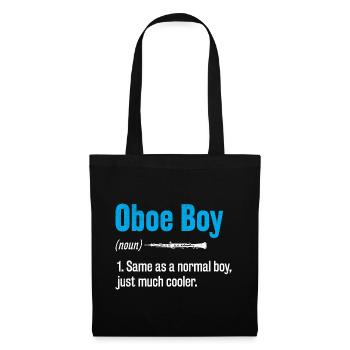 Oboe Boy Oboe Basoonist Marching Band Instrument B - Tote Bag - black - Front