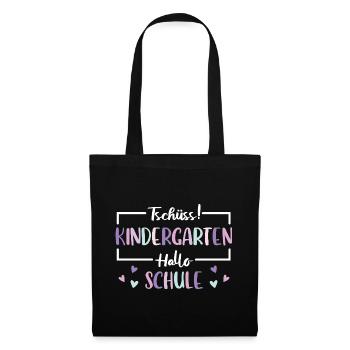 Kindergarten Abschied Schule Einschulung - Stoffbeutel - Schwarz - Vorne