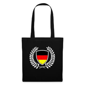 Deutschland deutsche Flagge Wappen Kranz Sport Fan - Stoffbeutel - Schwarz - Vorne