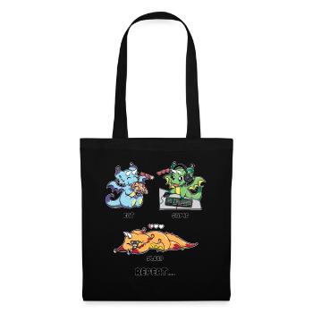 Eat Game Sleep Repeat - Gaming Dragon Geek Life - Tote Bag - black - Front