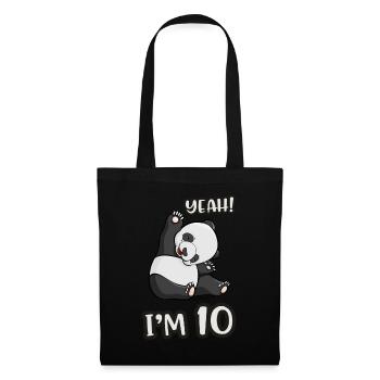 10th birthday panda girl panda bear gift - Tote Bag - black - Front