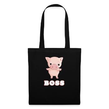 Piggy Boss Pig Porcinet Fille Cadeau - Sac en tissu - noir - Devant