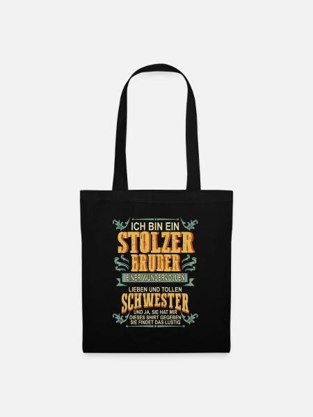 stolzer bruder - Stoffbeutel - Schwarz