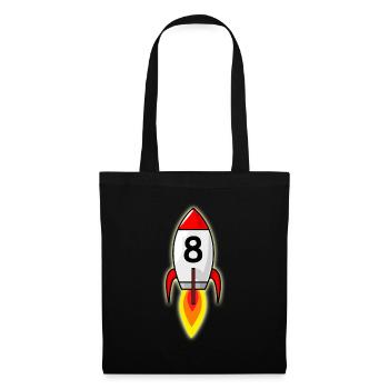 Rocket Boy 8th Birthday Girl Gift - Tote Bag - black - Front