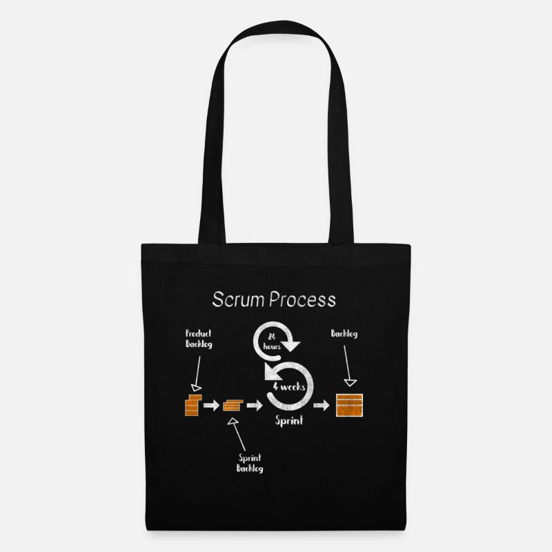 Scrum Prozess Agil Projekt Entwickler Entwicklung - Stoffbeutel - Schwarz