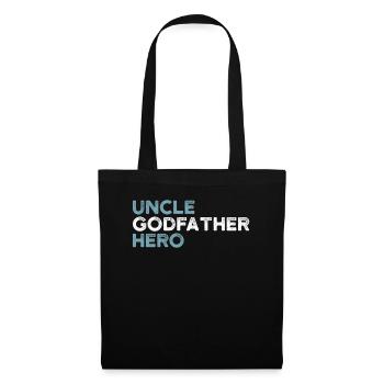 Oncle Parrain héro Shirt Meilleur Oncle Cadeau - Sac en tissu - noir - Devant