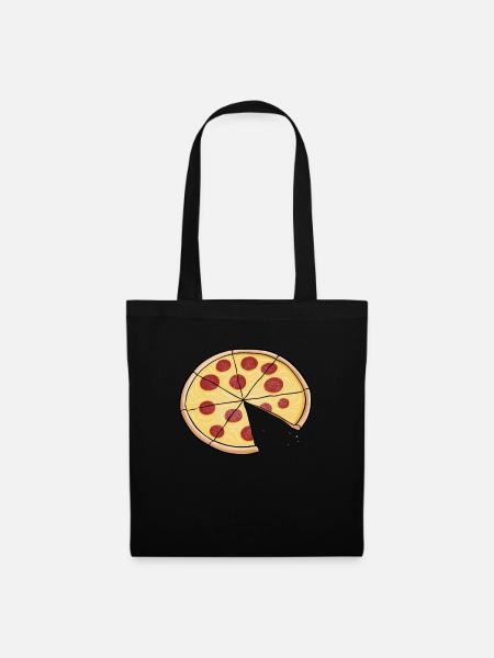 Pizza Partnerlook Mama Sohn Tochter Papa Geschenk - Stoffbeutel - Schwarz
