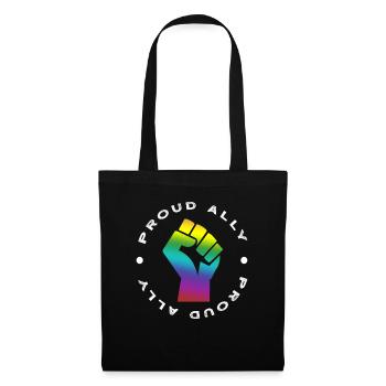 Proud Ally orgueil tolérance arc-en-ciel LGBT cadeau - Sac en tissu - noir - Devant