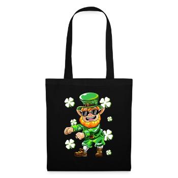 Flossing Kobold Kleeblatt St Patricks Day Geschenk - Stoffbeutel - Schwarz - Vorne