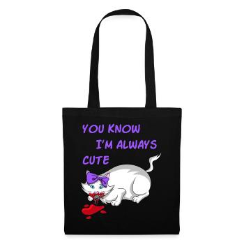 YOU KNOW I'M ALWAYS CUTE - Stoffbeutel - Schwarz - Vorne