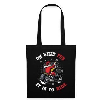Santa Motorrad Chopper - Stoffbeutel - Schwarz - Vorne