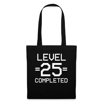 25e anniversaire cadeau d'anniversaire - Sac en tissu - noir - Devant