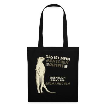 Erdmännchen - Stoffbeutel - Schwarz - Vorne