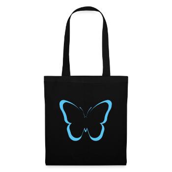 papillon butterfly - Sac en tissu - noir - Devant