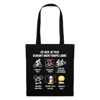 Cycliste vélo passion cyclisme cadeau humour vélo - Sac en tissu - noir - Devant