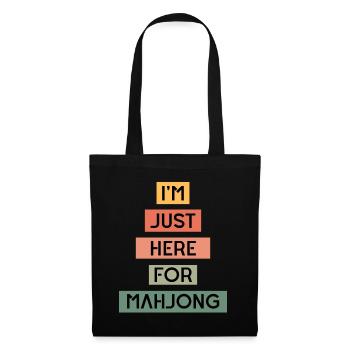 Lustige Mahjong-| Mahjong Geschenke | Mahjong-Spieler - Stoffbeutel - Schwarz - Vorne