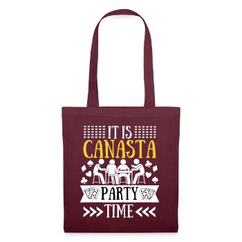 Canasta Party | Canasta Legende | Canasta-Spieler - Stoffbeutel - Burgunderrot - Vorne