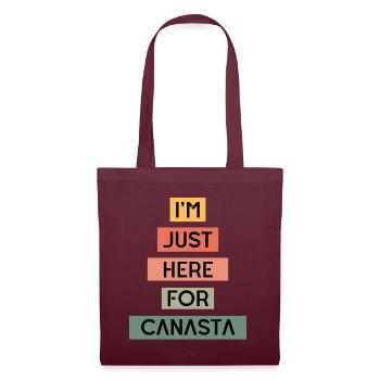 Lustige Canasta-| Canasta Liebhaber | Canasta-Spieler - Stoffbeutel - Burgunderrot - Vorne