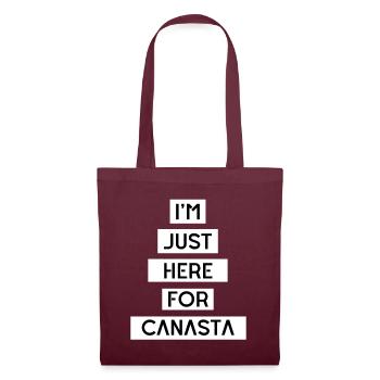 Lustige Canasta-| Canasta Liebhaber | Canasta-Spieler - Stoffbeutel - Burgunderrot - Vorne