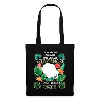 Je Suis Réunionnaise Cadeau Drôle Femme - Sac en tissu - noir - Devant
